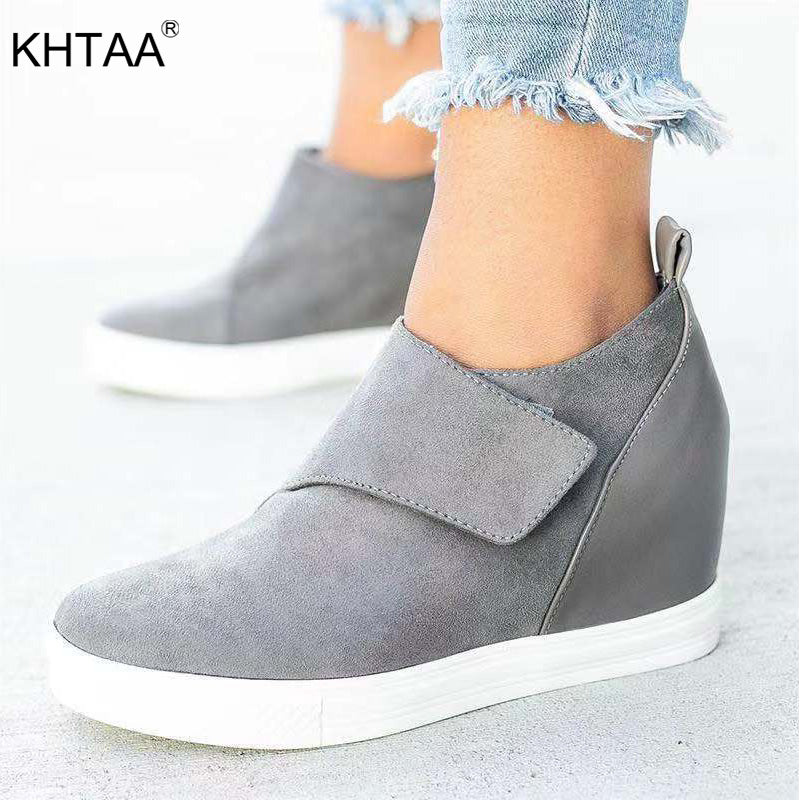 Wedge Pumps Hook Loop Ladies Platform Plus Size Sneakers