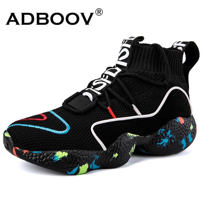 Woman Sneakers Knit Upper Breathable Shoes Thick Sole